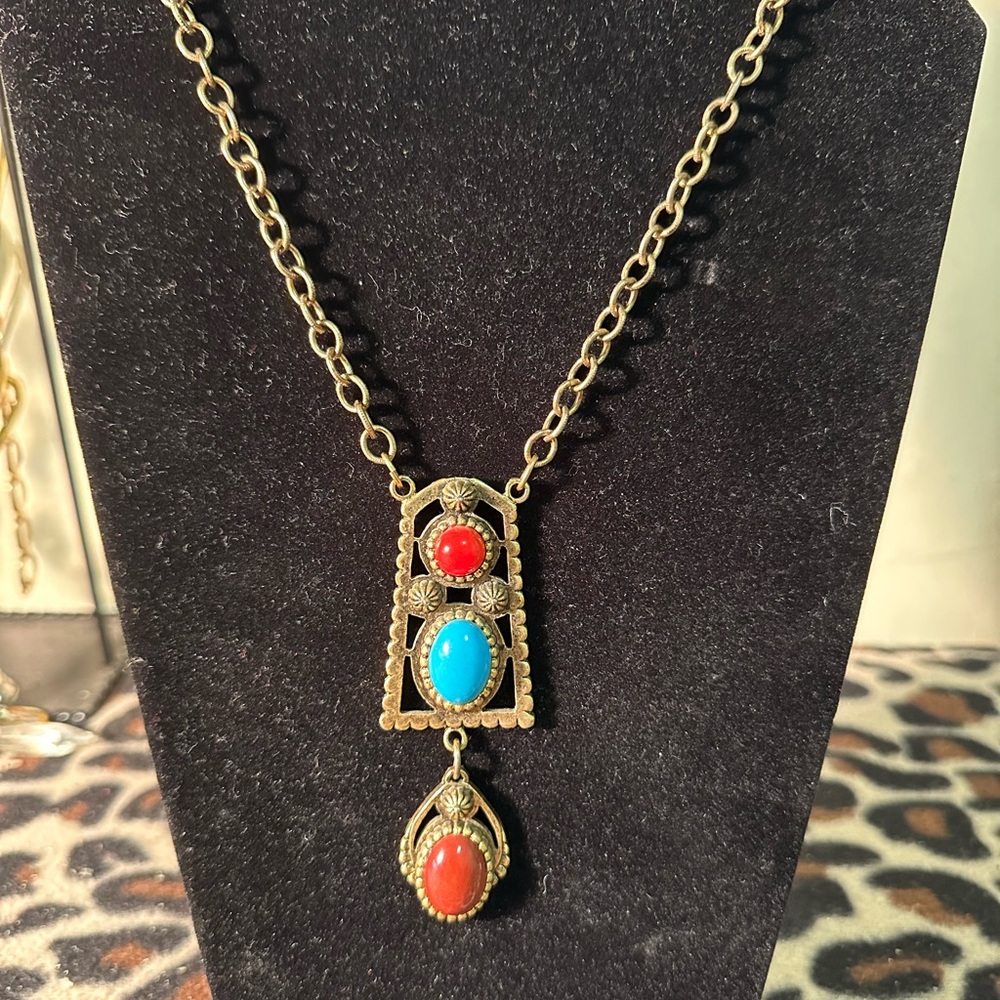 Vintage {Untested} Statement Necklace Native Amer… - image 1